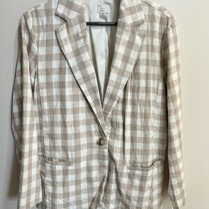 a new day Beige Plaid Blazer